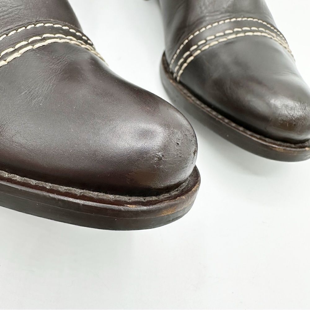 Tentazione Italian Brown Leather‎ Cap Toe Booties Sz EUR 35.5 US 5 - Picture 6 of 14